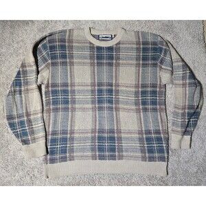 Shenandoah Men's Vintage Sweater Pullover Tan Purple XXL Tall Grandpa Made USA